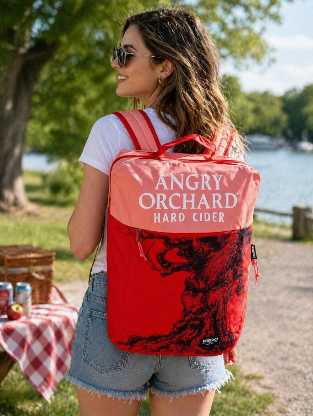 Igloo Angry Orchard Cooler Backpack Insulated Red Festival Picnic Bag